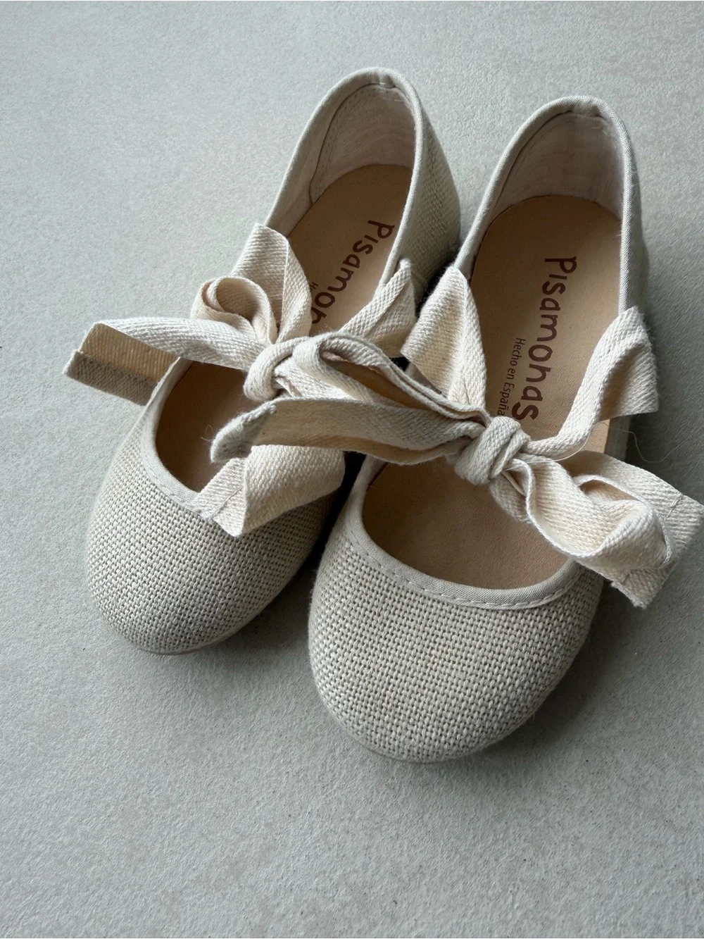 Kids Cream Bow Dress Flats